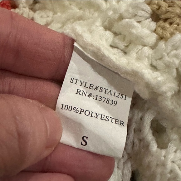 Granny Square Crochet Cropped Cardigan Fairycore Boho Festival Hippie Small - Picture 11 of 12